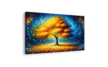 WANDBILD LEUCHTENDER BAUM DES LEBENS BEI NACHT - BILDER BÄUME DES LEBENS - BILDER