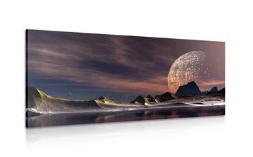 WANDBILD FUTURISTISCHER PLANET - BILDER VON UNIVERSUM UND STERNEN - BILDER