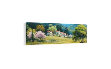 OBRAZ POHLED NA HORSKOU VESNICI - BAREVNÉ DOMY - OBRAZY