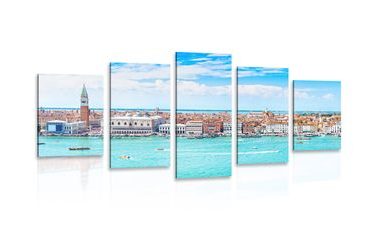 5-teiliges Wandbild Blick auf Venedig
