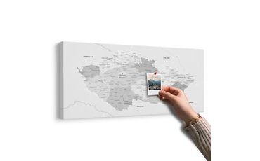 PARAFA KÉP ELEGÁNS SZÜRKE CSEHORSZÁG TÉRKÉPE - PARAFA KÉPEK - KÉPEK