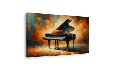 OBRAZ KLAVÍR V ZÁŘI UMĚNÍ - OBRAZY IMITACE OLEJOMALBY - OBRAZY