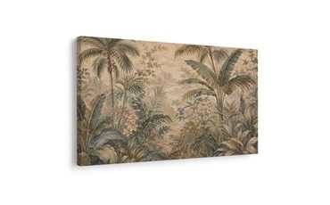 TABLEAU SUR TOILE – JUNGLE TROPICALE AUX TONS BEIGES - TABLEAUX FORÊT - TABLEAUX