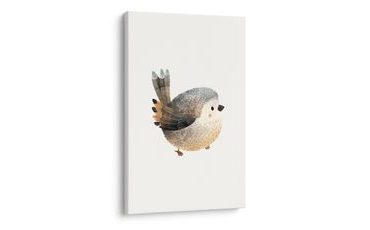 WANDBILD NIEDLICHER VOGEL IN PASTELLTÖNEN - KINDERBILDER TIERE - BILDER