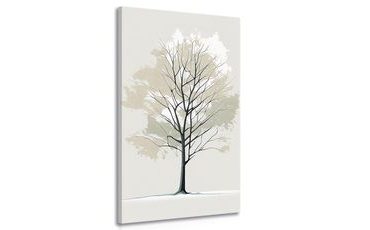 WANDBILD BAUM IM MINIMALISTISCHEN DESIGN - BILDER BÄUME UND LAUB - BILDER