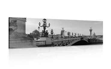 Tablou podul lui Alexandru III. Din Paris alb-negru