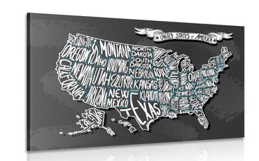 OBRAZ MODERNÍ MAPA USA - OBRAZY MAPY - OBRAZY