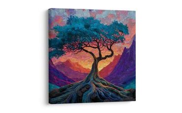 OBRAZ STROM ŽIVOTA PŘI ZÁPADU SLUNCE - OBRAZY STROMY ŽIVOTA - OBRAZY