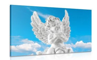 CANVAS PRINT CARING ANGEL IN THE SKY - PICTURES OF ANGELS - PICTURES