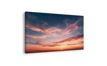 TABLEAU SUR TOILE – NUAGES ROSES AU CRÉPUSCULE - TABLEAUX DE LA NATURE ET DES PAYSAGES - TABLEAUX