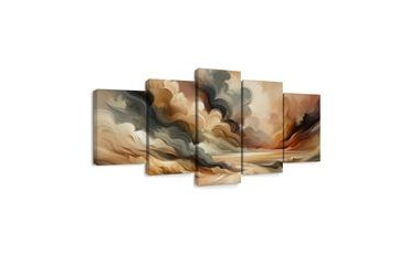 5-DÍLNÝ OBRAZ DRAMATICKÉ NEBE NAD KRAJINOU - OBRAZY ABSTRAKTNÍ TVARY - OBRAZY