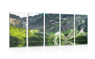 5-PIECE CANVAS PRINT SEA EYE IN THE TATRAS - PICTURES OF NATURE AND LANDSCAPE - PICTURES
