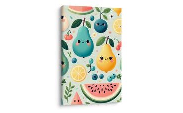 WANDBILD BUNTES OBST FÜR KINDER - BILDER FÜR KINDER - BILDER