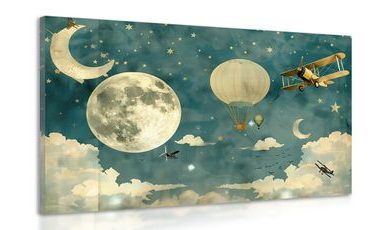 TABLOU CER DE VIS CU AVIOANE - TABLOURI STELE ȘI COSMOS - TABLOURI