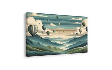 OBRAZ BALONY NAD GÓRSKIM KRAJOBRAZEM - OBRAZY GÓRY - OBRAZY