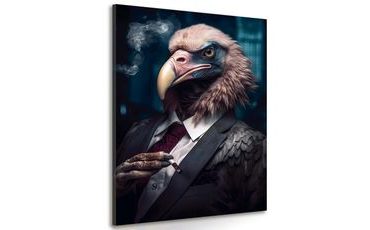 QUADRO SU TELA – GANGSTER ANIMALE AVVOLTOIO - QUADRI DI GANGSTER ANIMALI - STAMPE E QUADRI