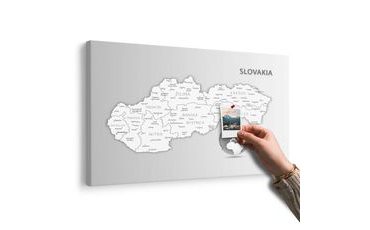 PARAFA KÉP FEKETE-FEHÉR A SZLOVÁK KÖZTÁRSASÁG TÉRKÉPE - PARAFA KÉPEK - KÉPEK