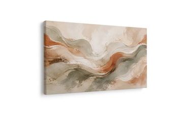 TABLEAU SUR TOILE – LIGNES BEIGES EN MOUVEMENT - IMAGES FORMES ABSTRAITES - TABLEAUX