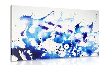 OBRAZ MODRÝ AKVAREL V ABSTRAKTNÍM PROVEDENÍ - ABSTRAKTNÍ OBRAZY - OBRAZY