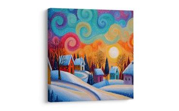 OBRAZ SVÁTEČNÍ VEČER V HORÁCH - VÁNOČNÍ A ZIMNÍ OBRAZY - OBRAZY