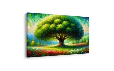 OBRAZ BAREVNÝ STROM ŽIVOTA NA LOUCE - OBRAZY STROMY ŽIVOTA - OBRAZY