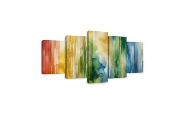 5-DÍLNÝ OBRAZ LESNÍ HARMONIE - OBRAZY ABSTRAKTNÍ TVARY - OBRAZY