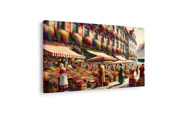 OBRAZ MĚSTSKÝ TRH S OVOCEM - OBRAZY MĚSTA - OBRAZY