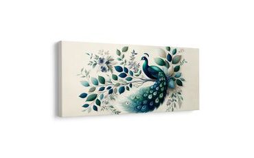 OBRAZ MODRÝ PÁV V KVĚTINOVÉ KOMPOZICI - PEACOCK PICTURES - PICTURES