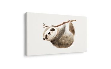 QUADRO SU TELA – BRADIPO PIGRO SUL RAMO - QUADRI PER BAMBINI ANIMALI - STAMPE E QUADRI