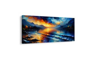 OBRAZ BAREVNÁ SYMFONIE NA JEZEŘE - OBRAZY VÝCHOD A ZÁPAD SLUNCE - OBRAZY