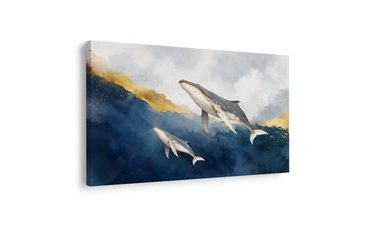 WANDBILD WALE IN GOLDENEN WELLEN - WANDBILDER WALE - BILDER