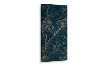 TABLEAU SUR TOILE – JUNGLE EXOTIQUE AUX TONS BLEUS - TABLEAUX DE FLEURS - TABLEAUX