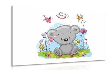 CANVAS PRINT CUTE TEDDY BEAR - CHILDRENS PICTURES - PICTURES