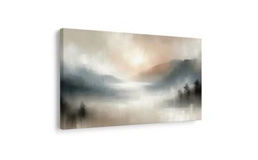 WANDBILD NEBLIGE BERGE UND SEE - BILDER SEEN - BILDER