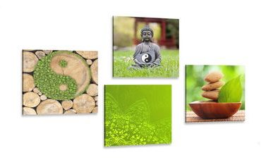 CANVAS PRINT SET PLEASANT HARMONY FENG SHUI - SET OF PICTURES - PICTURES