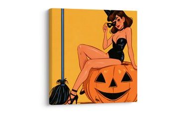 WANDBILD HEXE MIT MASKE - HALLOWEEN- UND HORROR-BILDER - BILDER