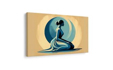 OBRAZ MEDITUJÍCÍ ŽENA V MODRÉM - OBRAZY ŽENY - OBRAZY
