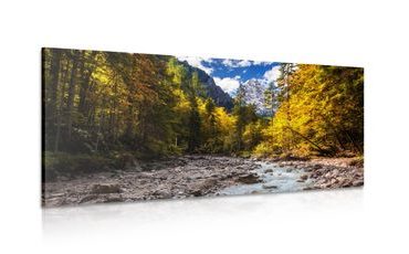 WANDBILD MALERISCHE BERGLANDSCHAFT - BILDER VON NATUR UND LANDSCHAFT - BILDER