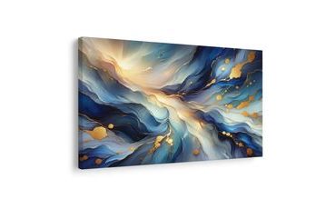 OBRAZ MODROZLATÝ PROUD SVĚTLA - OBRAZY ABSTRAKTNÍ TVARY - OBRAZY