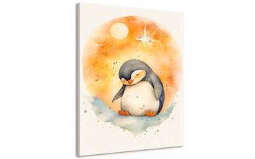 WANDBILD VERTRÄUMTER PINGUIN - VERTRÄUMTE TIERE - BILDER