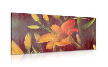 WANDBILD ORANGE LILIE IN DER BLÜTE - BILDER BLUMEN - BILDER