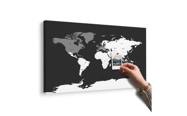 OBRAZ NA KORKU NOWOCZESNA MAPA W WERSJI CZARNO-BIAŁEJ - OBRAZY NA KORKU - OBRAZY