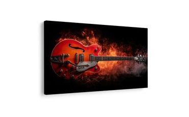 WANDBILD ELEKTRISCHE GITARRE IN FLAMMEN - MUSIKBILDER - BILDER