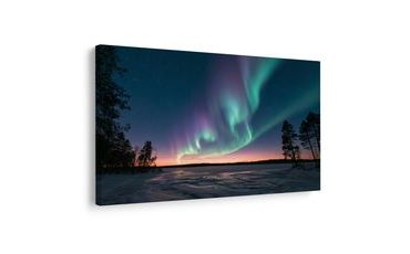 TABLEAU SUR TOILE – CIEL NOCTURNE AUX AURORES BORÉALES - TABLEAUX DES AURORES BORÉALES - TABLEAUX