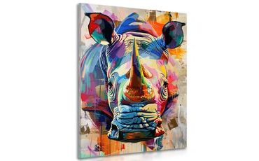 OBRAZ NOSOROŽEC S IMITACÍ MALBY - OBRAZY NOSOROŽCI - OBRAZY