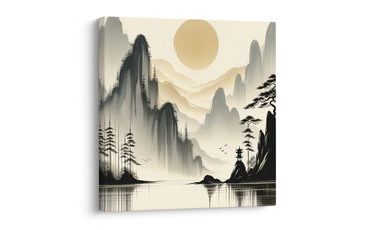 OBRAZ CHRÁM U JEZERA - OBRAZY JEZERA - OBRAZY