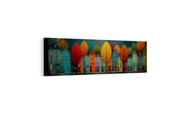 OBRAZ BAREVNÉ DOMY A STROMY - BAREVNÉ DOMY - PICTURES