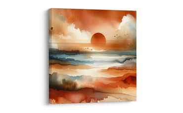 OBRAZ ČERVÁNKY NAD KRAJINOU - OBRAZY VÝCHOD A ZÁPAD SLUNCE - OBRAZY