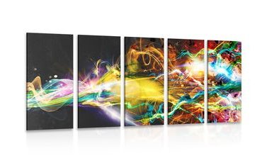 5-PIECE CANVAS PRINT EXPLOSION OF COLORS - ABSTRACT PICTURES - PICTURES