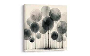 OBRAZ FANTAZIJNÍ STROMY V ŠEDÉ KRAJINĚ - OBRAZY STROMY ŽIVOTA - OBRAZY